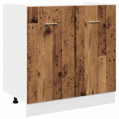 7-delige Keukenkastenset Lyon bewerkt hout oud houtkleurig