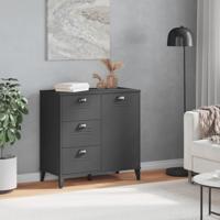 Dressoir VIKEN 80x40x80 cm massief grenenhout antracietgrijs - thumbnail