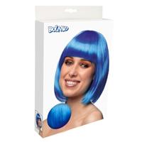 Pruik bobline cabaret blauw - thumbnail