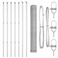 VidaXL Afrasteringspaal zilver 10 x 1 m (13 mm gaas) staal - thumbnail