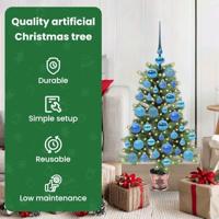 VidaXL Kerstboom met 150 led met standaard groen 90 cm pe - thumbnail