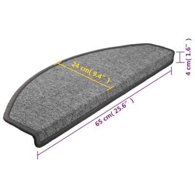 VidaXL Trapmatten 15 st 65x24x4 cm donkergrijs halfrond groot VidaXL Trapmatten 15 st 65x24x4 cm donkergrijs halfrond groot