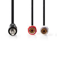 Stereo-Audiokabel | 3,5 mm Male | 2x RCA Female | Vernikkeld | 0.20 m | Rond | Zwart - thumbnail