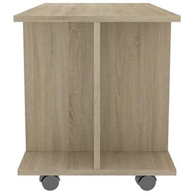 Tv-meubel met wieltjes 80x40x45 cm bewerkt hout sonoma eiken