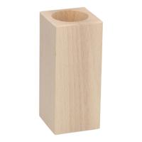 Playwood Waxinelichthouder vierkant beukenhout, 13cm - thumbnail