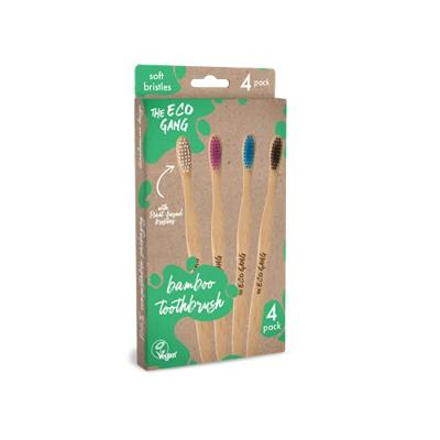 The Eco Gang Bamboe tandenborstel - soft - 4 stuks - mix The Eco Gang Bamboe tandenborstel - soft - 4 stuks - mix