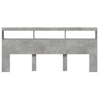 Hoofdbordkast met LED-verlichting 220x17x102 cm betongrijs - thumbnail