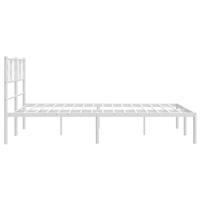 Bedframe met hoofdbord metaal wit 120x190 cm - thumbnail