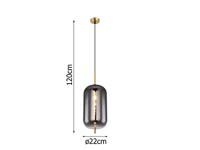 Globo Gouden hanglampBlacky I enkel Ø 22cm - 15345H2MM - thumbnail