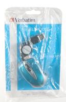 Verbatim Go Mini Muis USB Optisch Caribsch blauw 3 Toetsen 1000 dpi Met kabelroller - thumbnail
