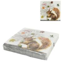 Deco Heitmann servetten eekhoorn 33 x 33 cm 3-laags 20 stuks | 90 stuks - thumbnail