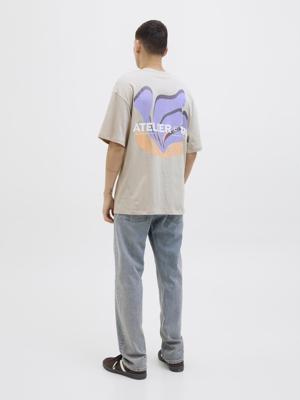 Jack & Jones Jjeames Tee Ss Crew Neck Print T-shirts Moonbeam