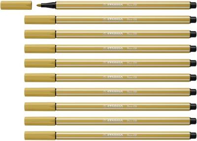 Viltstift stabilo pen 68/66 m khaki | 10 stuks
