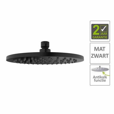 AQS Hoofddouche Luxe Rond 20x20 cm Mat Zwart Boss & Wessing