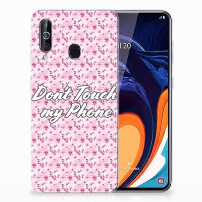 Samsung Galaxy A60 Silicone-hoesje Flowers Pink DTMP Samsung Galaxy A60 Silicone-hoesje Flowers Pink DTMP
