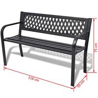 Tuinbank staal zwart - thumbnail