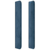 Hoofdbord met randen 93x16x118/128 cm fluweel donkerblauw - thumbnail