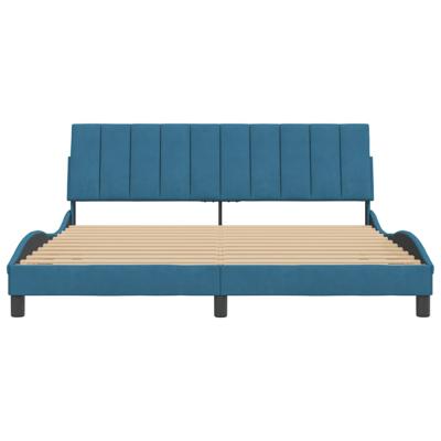 Bedframe met hoofdeinde fluweel roze 200x200 cm