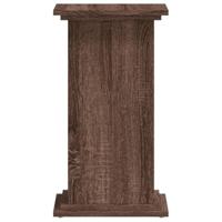 Plantenstandaard 33x33x60 cm bewerkt hout bruin eikenkleurig - thumbnail
