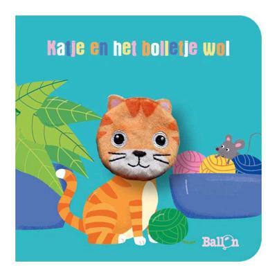 Standaard Uitgeverij Kartonboek met vingerpopje - katje en het bolletje wol
