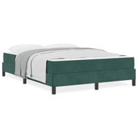Boxspringbed met matras Donkergroen 140 x 190 cm Fluweel - thumbnail