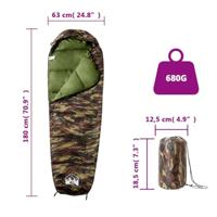 VidaXL Slaapzak mummie voor volwassenen 3 seizoenen - thumbnail