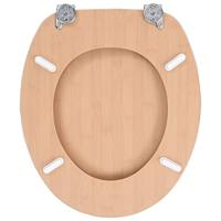VidaXL Toiletbril met deksel bamboe mdf - thumbnail
