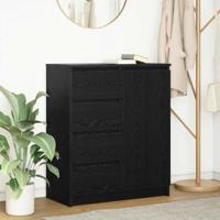 Dressoir met lades 71x35x84 cm spaanplaat zwart eikenkleurig - thumbnail