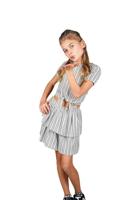 B.Nosy zomer rok meisjes - zwart/wit gestreept - 2-laags - Romee - thumbnail