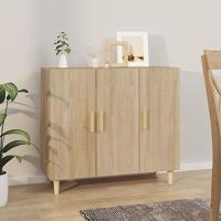Dressoir 90x34x80 cm bewerkt hout sonoma eikenkleurig - thumbnail