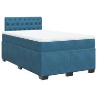 Boxspring met matras fluweel donkerblauw 120x190 cm - thumbnail