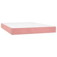 Boxspring met matras fluweel roze 140x190 cm - thumbnail