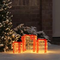 VidaXL Decoratie voor geschenkdoos 3 pcs warmwit 20 x 20 x 21 cm acryl - thumbnail