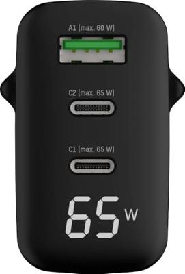 Ansmann USB-Ladegerät mit Display HC365PD 65W USB-oplader 65 W 1x USB-A, 2x USB-C USB PD Zwart Binnen Ansmann USB-Ladegerät mit Display HC365PD 65W USB-oplader 65 W 1x USB-A, 2x USB-C USB PD Zwart Binnen