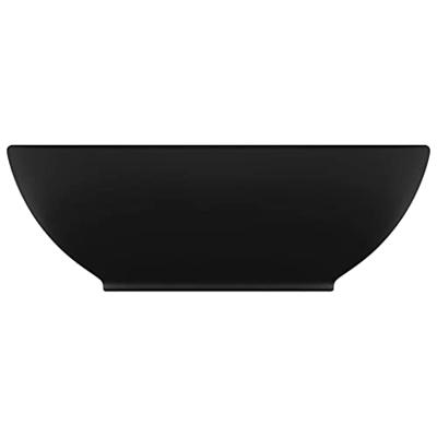 Wastafel ovaal 40x33 cm keramiek matzwart