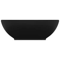 Wastafel ovaal 40x33 cm keramiek matzwart - thumbnail