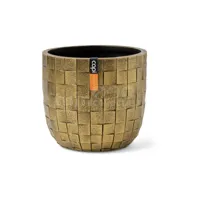 Pot bol blocks d9h8cm zwart/goud - thumbnail