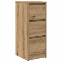 Dressoir 29,5x34x76 cm bewerkt hout artisanaal eikenkleur - thumbnail