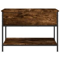 Salontafel 70x50x50 cm bewerkt hout en metaal gerookt eiken - thumbnail