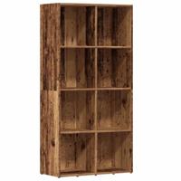 Boekenkast 66x30x130 cm bewerkt hout oud houtkleurig - thumbnail