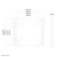 Neomounts FPMA-W25 Monitor-wandbeugel Aantal monteerbare displays: 1 Display(s) 25,4 cm (10) - 76,2 cm (30) Zilver Vast - thumbnail