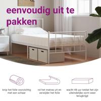 Slaapbank met matras 90x200 cm stof donkergrijs - thumbnail