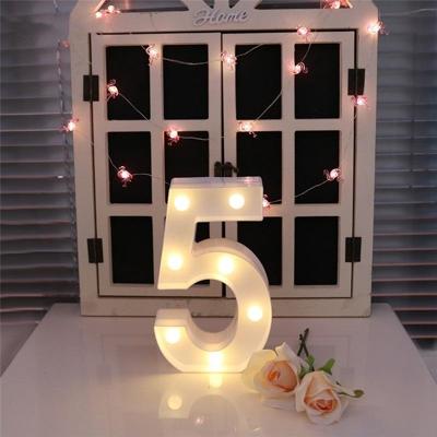 Digit 5 vorm decoratie licht droge batterij aangedreven warm wit staande opknoping vakantie licht