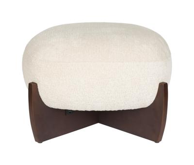 Dutchbone Hocker 'Emilius' Bouclé en rubberhout