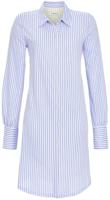 Helderblauw strepen doorknoopnachthemd - thumbnail
