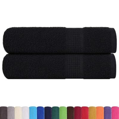 Badhanddoeken 2 st 100x150 cm 360 g/m 100% katoen zwart
