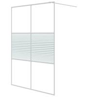 Inloopdouchewand 140x195 cm transparant ESG-glas wit - thumbnail