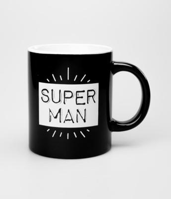 Black & White mok superman zwart