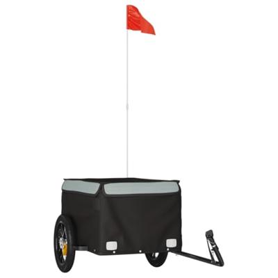 VidaXL Fietstrailer 30 kg ijzer zwart en grijs VidaXL Fietstrailer 30 kg ijzer zwart en grijs
