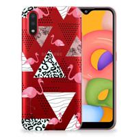 Samsung Galaxy A01 | TPU Hoesje | Flamingo Triangle - thumbnail